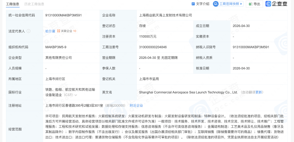 五家国央企联合设立海上发射公司，上海商业航天产业再落关键一子