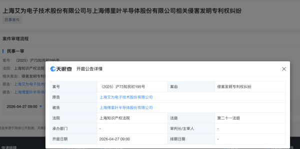 傅里叶半导体冲击“AI音频芯片第一股”遇“狙击”：港交所聆讯后遭同行状告 发明专利引起知识产权纠纷